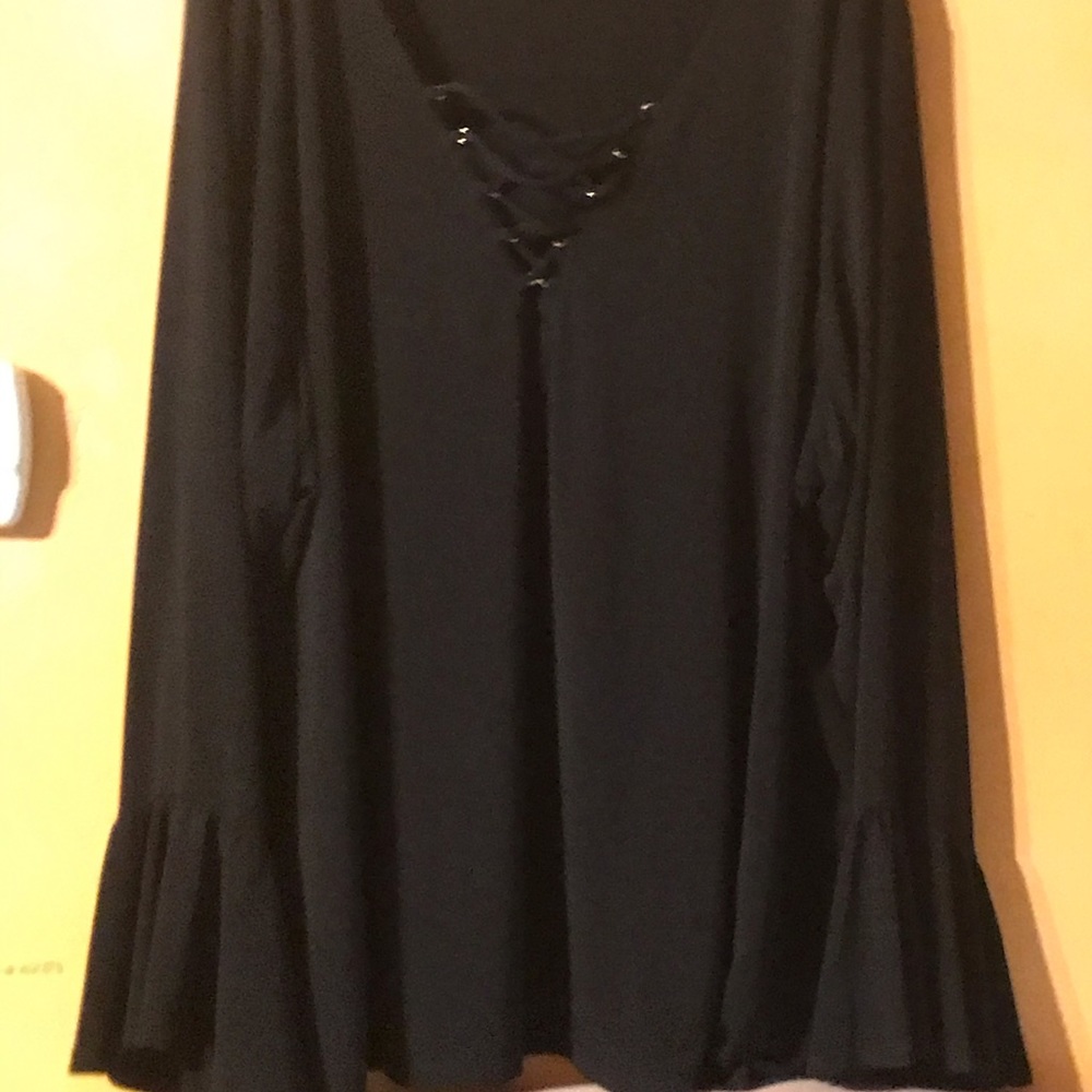 Bohemian laced black nylon shirt